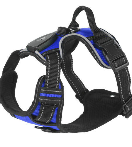 Light Up Dog Harness Rechargeable LED Dog Harness No Pull Lighted Dog Vest with Handle for Small/Medium/Large Dogs