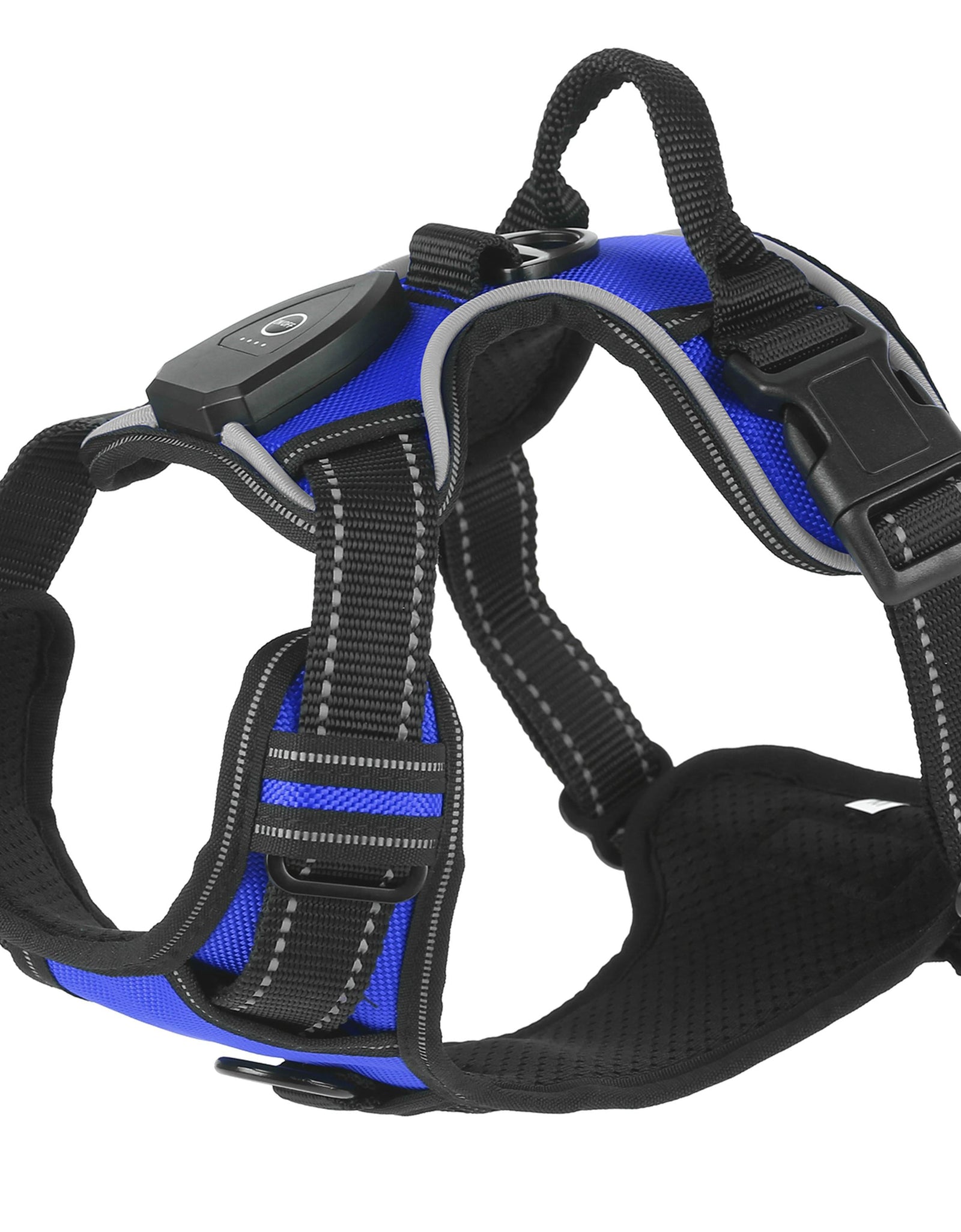 Light Up Dog Harness Rechargeable LED Dog Harness No Pull Lighted Dog Vest with Handle for Small/Medium/Large Dogs
