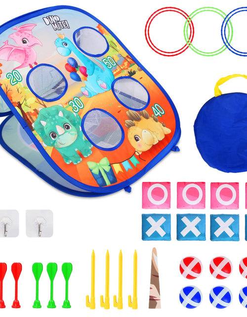 Load image into Gallery viewer, 5 in 1 Bean Bag Toss Game Toy Corn Hole Game Beanbag Toss Game Dart Board Game Loop Toss Game Outdoor Activities Party Backyard Games Set for Boys Gir
