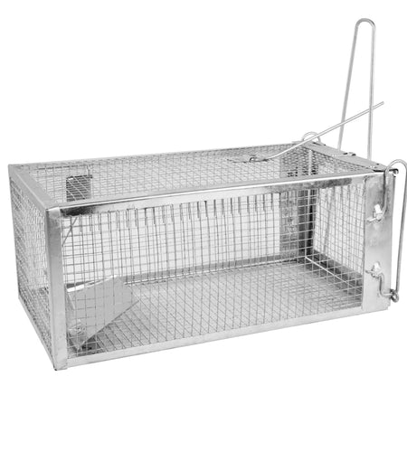 Rat Trap Cage Humane Live Rodent Trap Cage Galvanized Iron Mice Mouse Control Bait Catch with Detachable U Shaped Rod