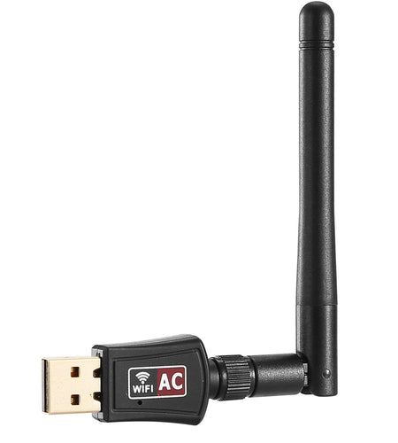 USB WiFi Adapter AC600Mbps 5G/2.4G Dual Band 802.11ac Wireless Network Adapter w/ 2dBi External Antennas For PC Desktop Laptop