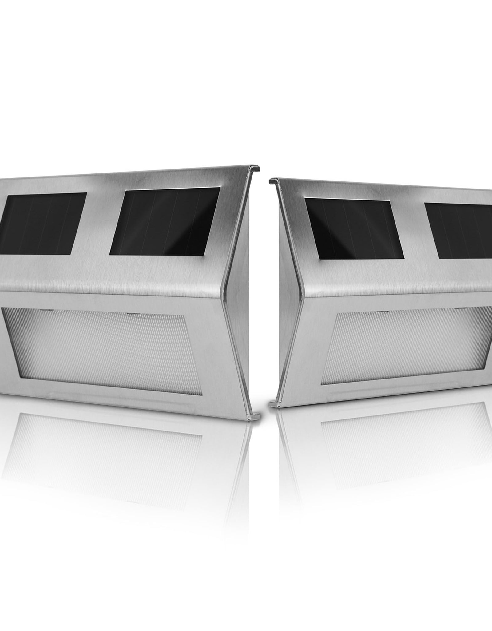 2 Pack Solar Light 2 LEDs Wall Lamp Stair Step Outdoor Waterproof Security Light with Auto On/Off for Stairs Fence Garden Landscape Lighting