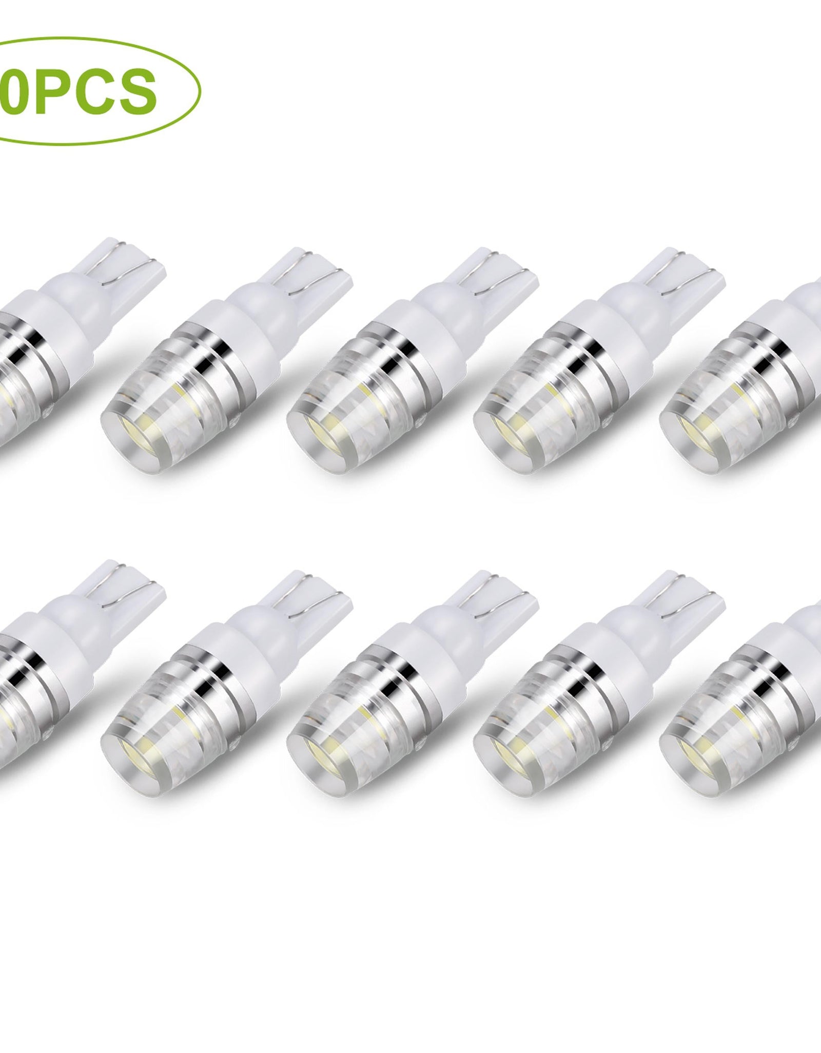 10PCS T10 LED Bulbs 194 LED Lights 12V 1W 5730 Xenon White Wedge Base LED Replacement Bulbs for License Plate Parking Position Interior Lights