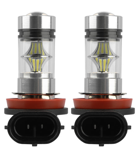 2PCS 1000lm 100W H8/H9/H11 LED Fog DRL Light Bulb IP65 Water-Resistant 360� Beam Angle 6000K White