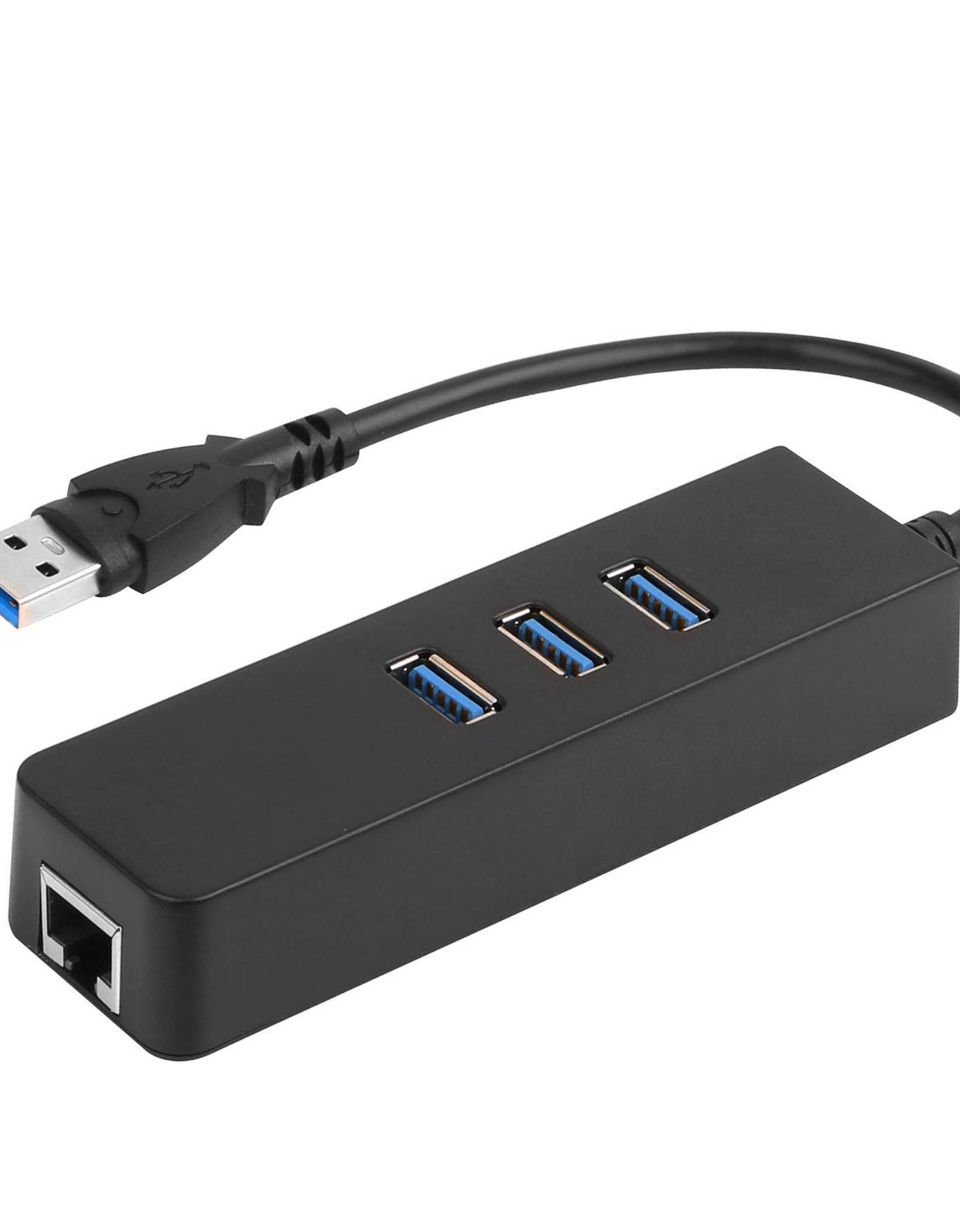3-Port USB 3.0 Hub + Gigabit Ethernet Adapter - 10/100/1000 Mbps LAN Converter - RJ45 Wired USB Network Adapter