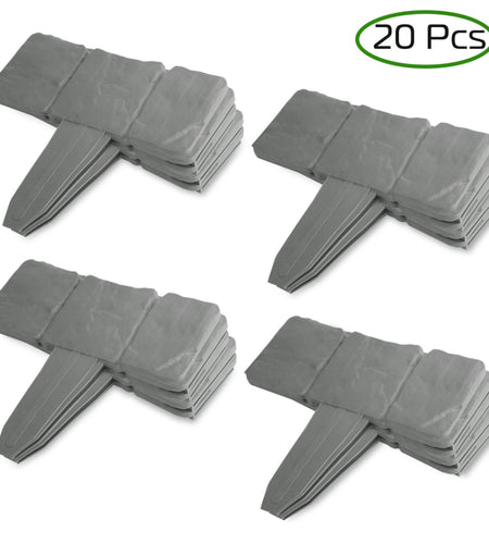20 PCS Cobbled Stone Effect Plastic Garden Lawn Border Edging