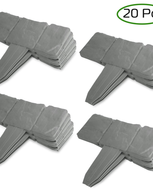 Load image into Gallery viewer, 20 PCS Cobbled Stone Effect Plastic Garden Lawn Border Edging
