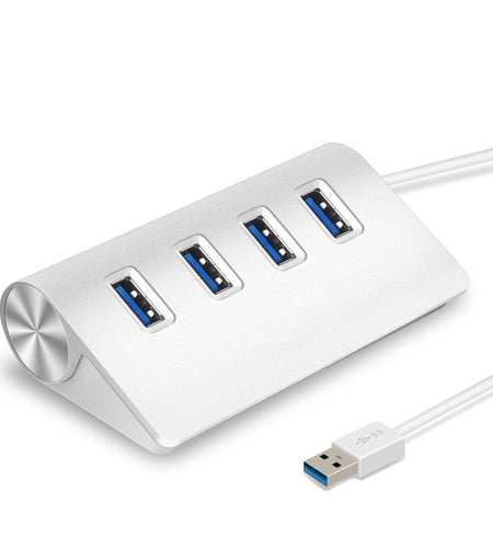 USB3.0 Hub - 4 Ports, Aluminum, 5Gbps, File & Video Transfer, U Disk, Flash Drive, Mouse, Camera