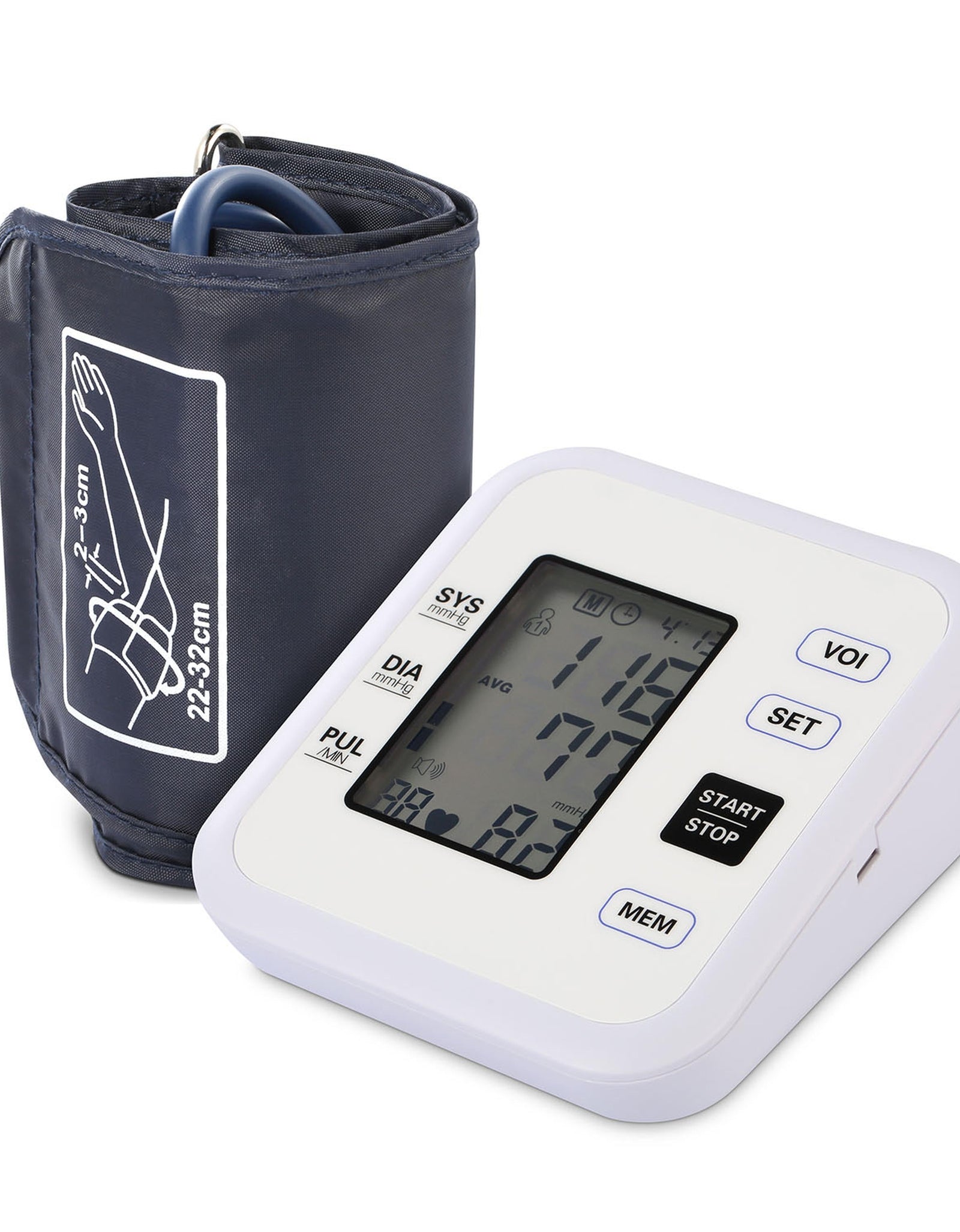 Arm Blood Pressure Monitor with Adjustable Cuff (8.7in-12.6in) Irregular Heartbeat Detector Voice Broadcast 2Users�99 Memories LCD Display CE FDA Appr