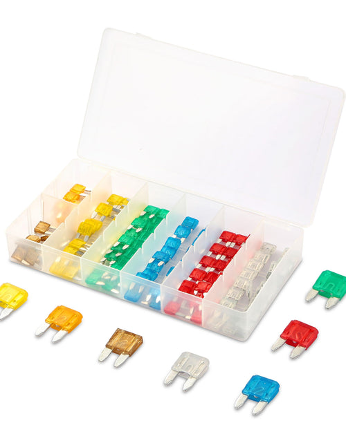 Load image into Gallery viewer, 120Pcs Mini Auto Blade Fuse Set Assorted Standard Blade Fuse Kit 5A 7.5A 10A 15A 20A 25A 30A for Car Truck
