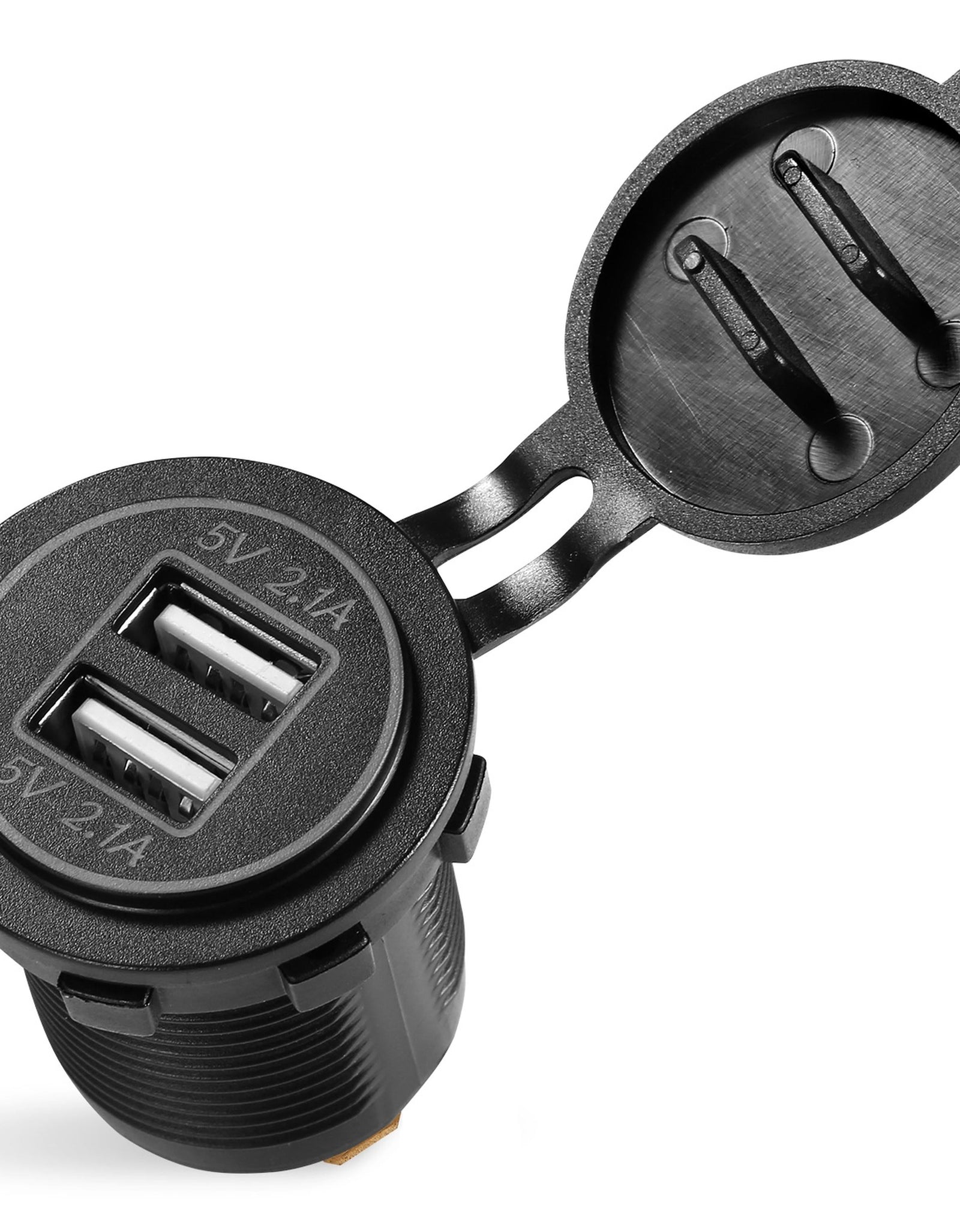 1Pc 2 USB Charger 12-24V Car Cigarette Lighter Socket Splitter Dual USB 2.1A Outlet Car Charger IP65 waterproof for Car Boat Marine Mobile
