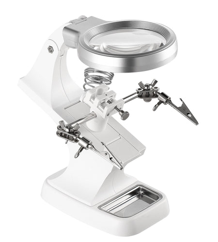LED Light Helping Hands Magnifying Glass 3X/4.5X w/ 360�Adjust Third Hand Soldering Vise