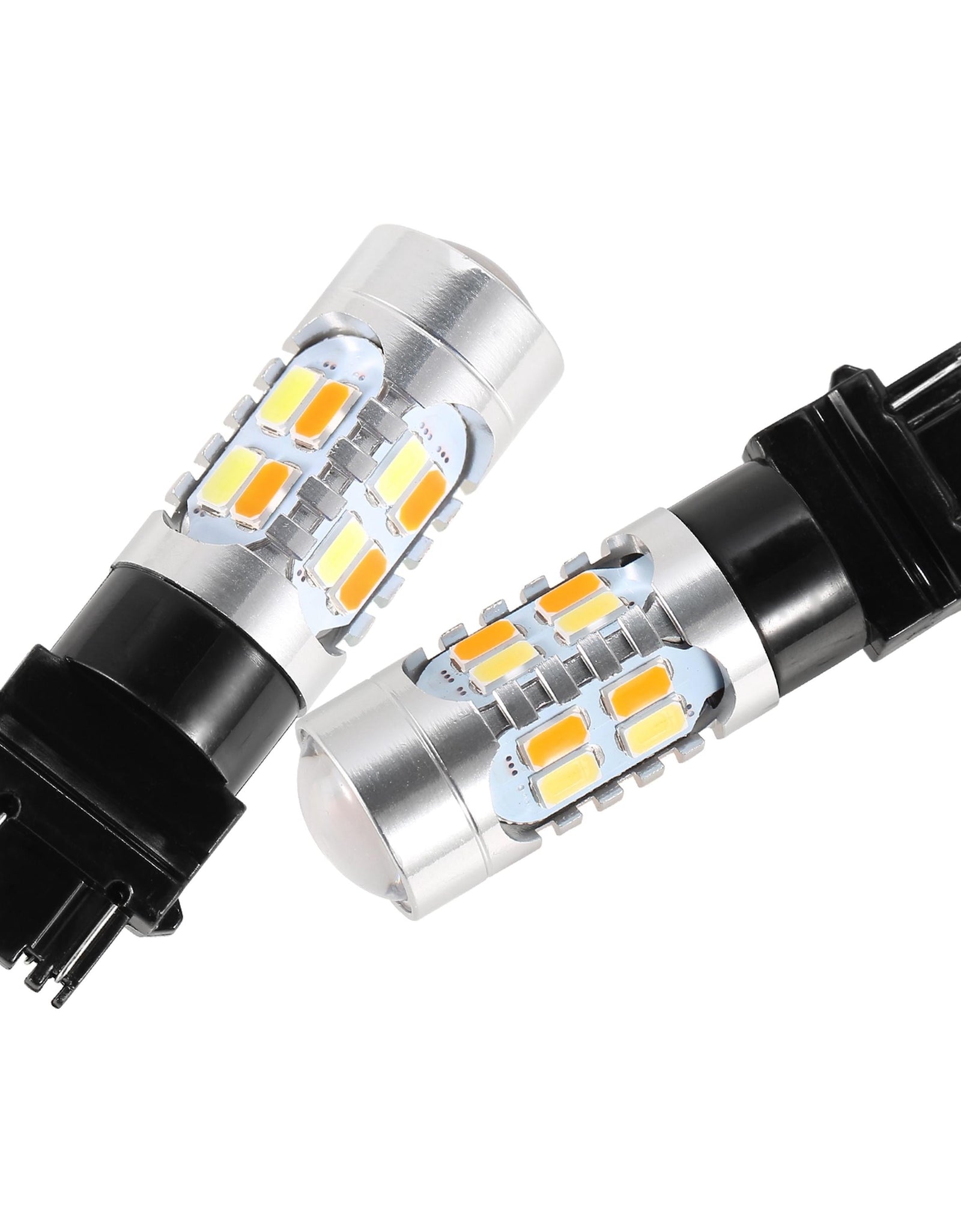 2 Pcs T25 3157 800LM Turn Signal Parking DRL LED Light Bulbs with LED Load Resistors Light Decoder Kit