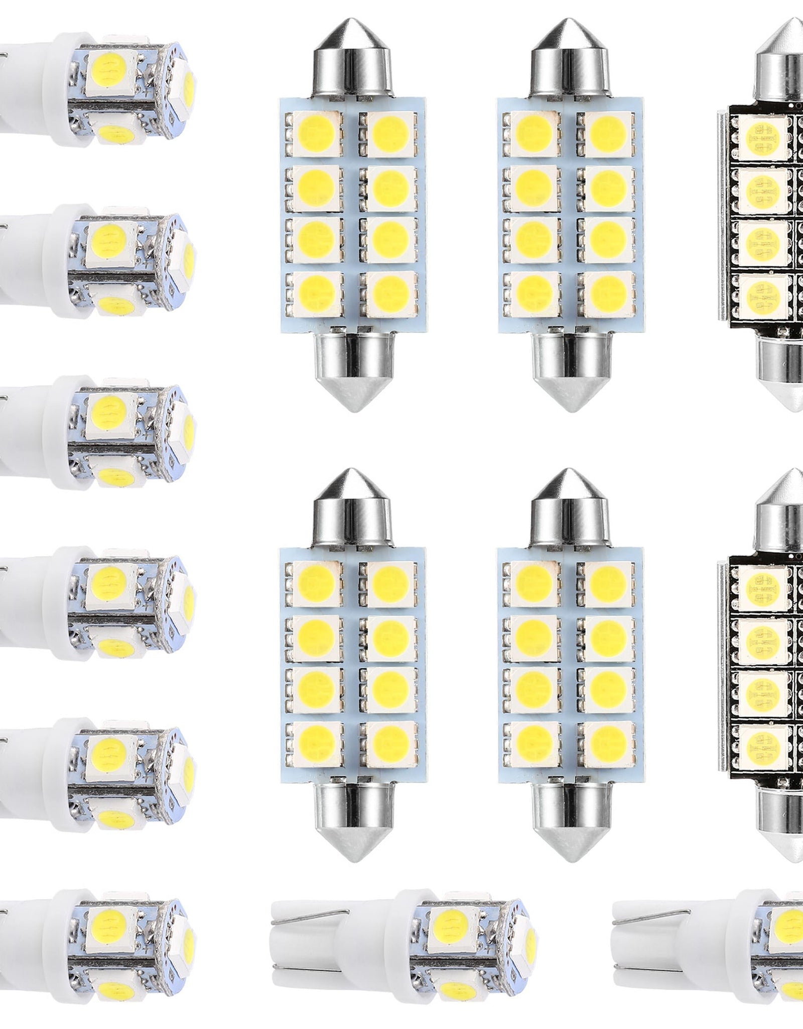 14Pcs T10 41mm Festoon LED Light Bulb Interior Dome Map LED Lights License Plate Trunk Side Positioning Lights 6000K White
