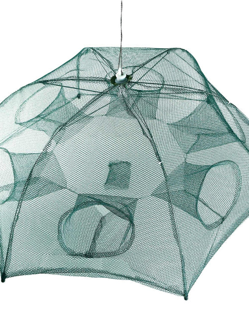 Load image into Gallery viewer, Fishing Trap Net Portable Folded Fishing Bait Trap Shrimp Minnow Crab Bait Net 6 Sides 6 Holes Crayfish Cast Mesh Trap Automatic
