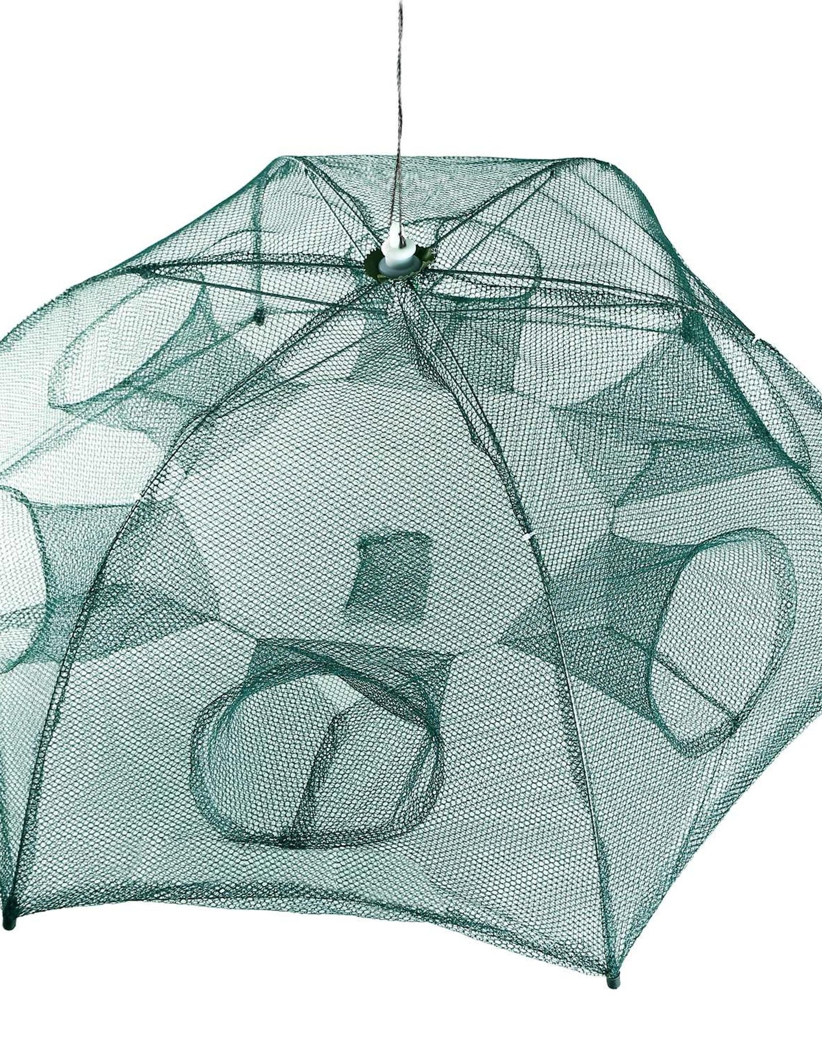 Fishing Trap Net Portable Folded Fishing Bait Trap Shrimp Minnow Crab Bait Net 6 Sides 6 Holes Crayfish Cast Mesh Trap Automatic