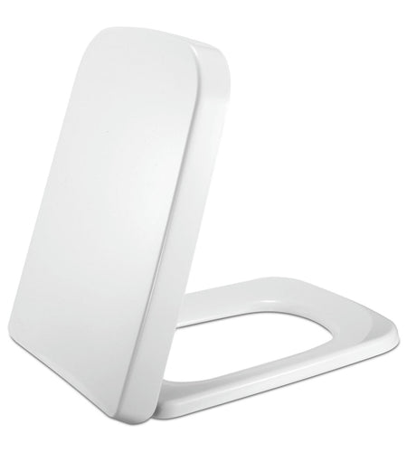 Square Toilet Seat with Grip-Tight Seat Bumpers Heavy-Duty Quiet-Close Quick-Release Easy Cleaning White UK