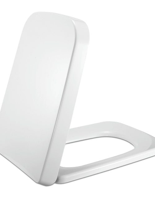 Load image into Gallery viewer, Square Toilet Seat with Grip-Tight Seat Bumpers Heavy-Duty Quiet-Close Quick-Release Easy Cleaning White UK
