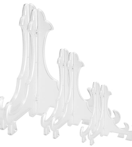 6Pcs Plastic Easels Plate Display Stand Picture Frame Holder for Photo Dish Art Pieces Certificates Placecard Home Office Birthday Decoration