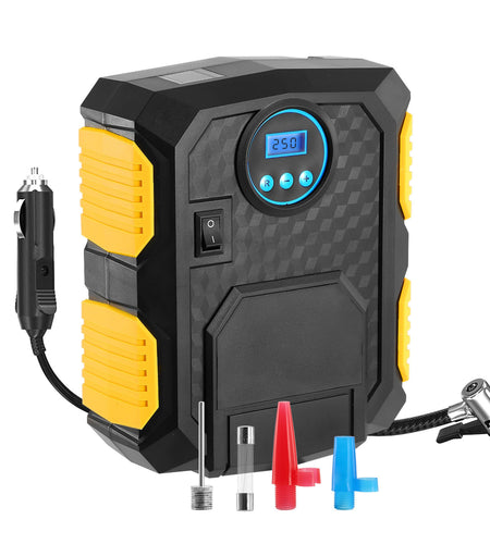 Tire Inflator 12V DC 120W 150PSI Tire Pump w/LCD Electric Air Compressor Pump 25L/Min Large Air Flow