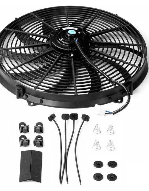 Load image into Gallery viewer, 16 Inch Electric Radiator Cooling Fan 12V 120W 10 Blades Car Thermostat Kit w/ Mounting Kit
