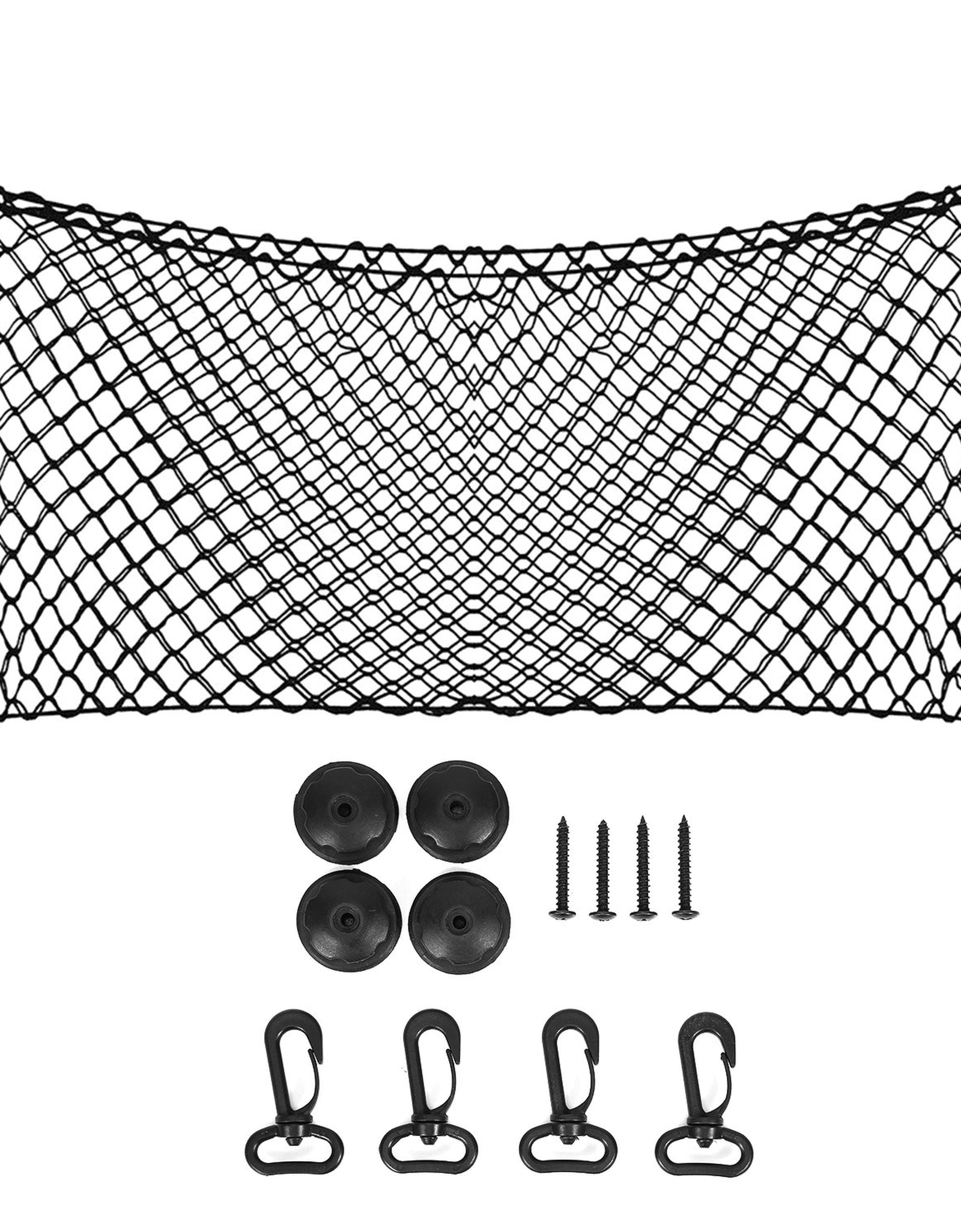 Trunk Cargo Net Stretchable Universal Elastic Truck Net Rear Seat Trunk Storage Organizer Net with Fasteners and Hardware Flexible Nylon Car Storage M