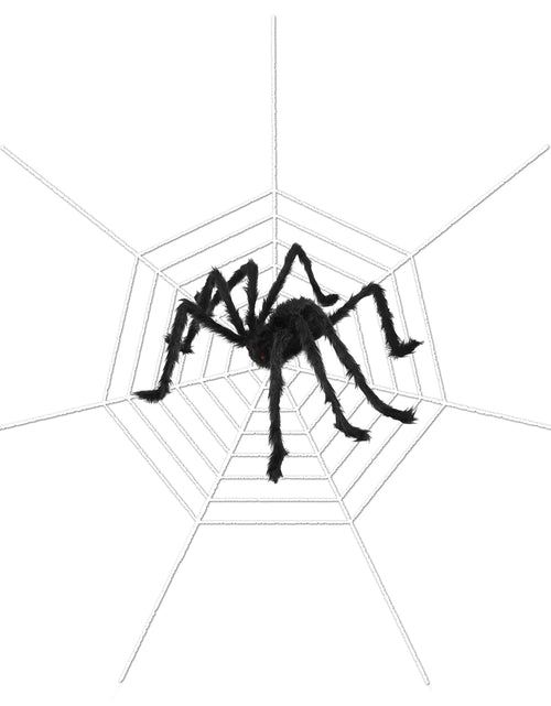 Load image into Gallery viewer, Halloween Decorations Spider Outdoor 49inch Halloween Spider with 126 inch Tarantula Mega Spider Web Hairy Poseable Scary Spider Outdoor Yard Creepy D
