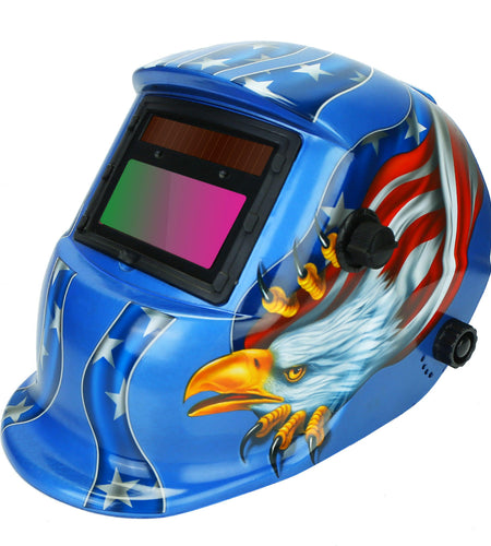 Welding Helmet Solar Powered Auto Darkening Hood with Adjustable Wide Shade Range 9-13 for Mig Tig Arc Weld Grinding Welder Mask
