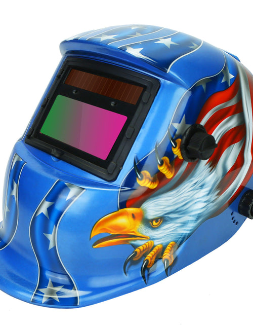 Load image into Gallery viewer, Welding Helmet Solar Powered Auto Darkening Hood with Adjustable Wide Shade Range 9-13 for Mig Tig Arc Weld Grinding Welder Mask
