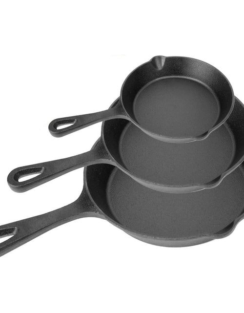 Load image into Gallery viewer, 3-Piece Pre-Seasoned Cast Iron Skillet Set - Non-Stick, Oven Safe, Heat-Resistant Frying Pans
