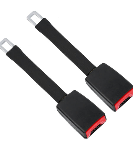 2Pcs Car Seat Belt Extender 9in Buckle Tongue Webbing Extension Safety Belt Auto Belt Clip Lengthening