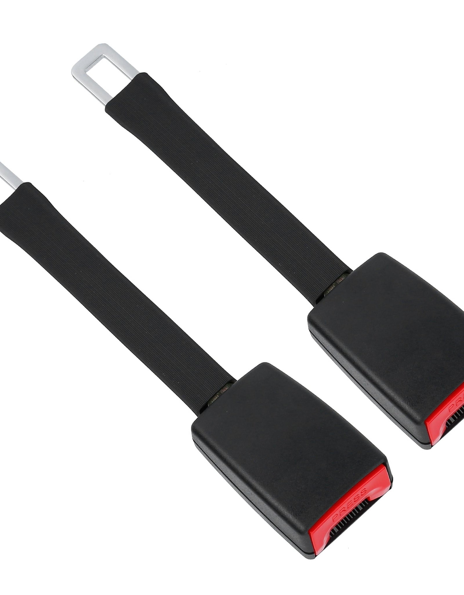 2Pcs Car Seat Belt Extender 9in Buckle Tongue Webbing Extension Safety Belt Auto Belt Clip Lengthening