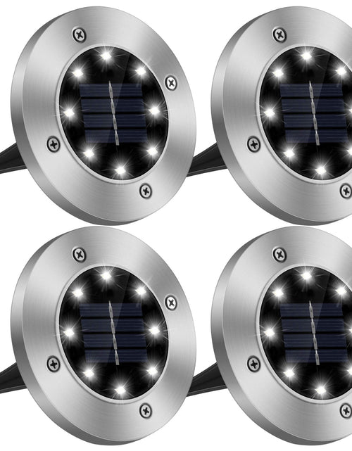 Load image into Gallery viewer, 4Pcs Solar Powered Ground Light Outdoor IP65 Waterproof Buried In-Ground Lamp Decorative Path Deck Lawn Patio Lamp
