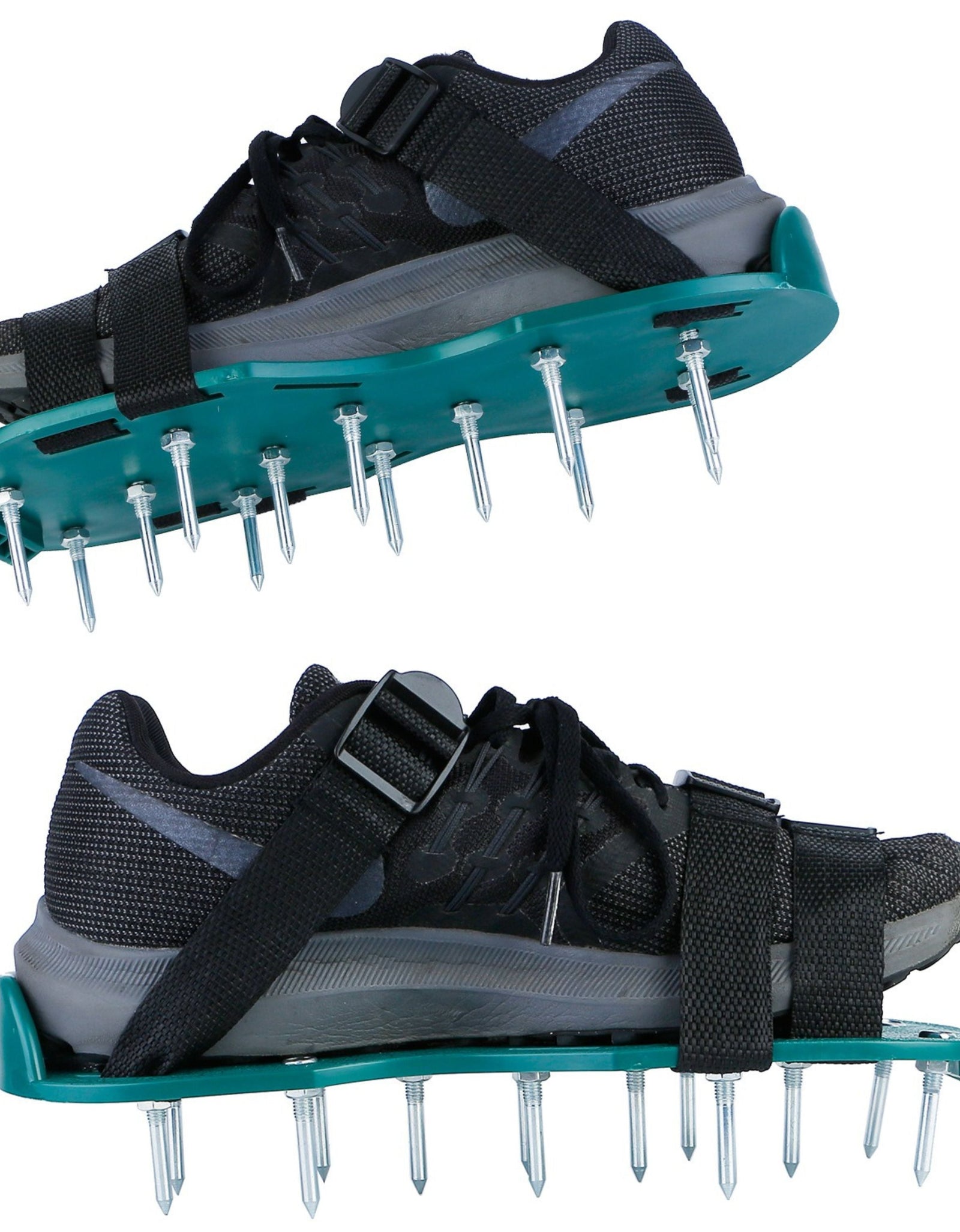 1Pair Lawn Aerator Shoes Grass Aerating Spike Sandal Heavy Duty Aerator Shoes w/ Adjustable Straps for Lawn Garden