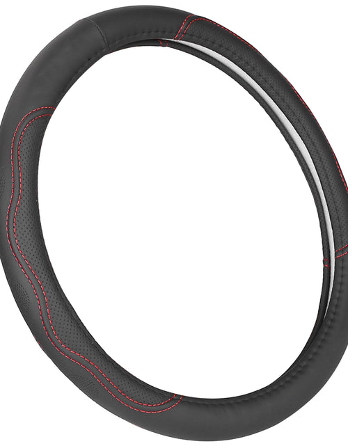 Load image into Gallery viewer, Steering Wheel Cover 14.5in-15in Diameter Universal Fiber Leather Car Steering Wheel Protector Breathable Anti-Slip Odor Free
