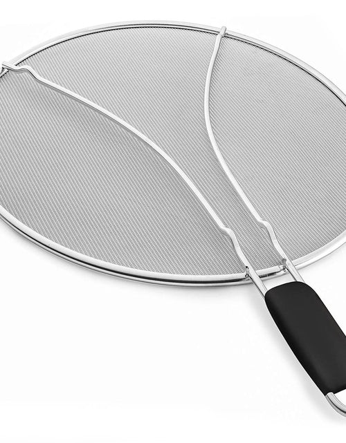 Load image into Gallery viewer, Grease Splatter Screen�13in Stainless Steel Fine Mesh Splash Mesh Shield Hot Oil Stopper w/ Resting Feet For Frying Pan Cooking Woks Skillets Pots Pan
