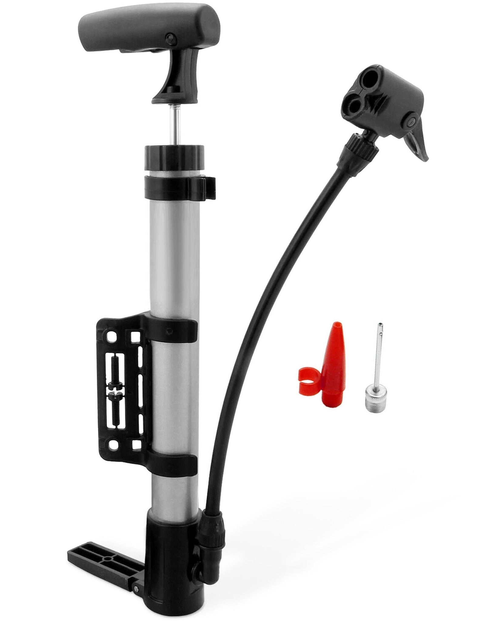 Mini Bike Pump Portable Bicycle Tire Inflator Ball Air Pump w/ Mount Frame For Mountain Road Bike