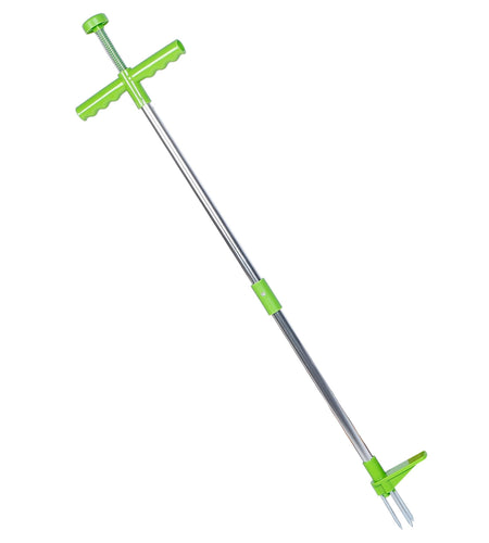 Weed Puller Twister Stand Up Root Removal Hand Tool 3 Claws Aluminum Grass Manual Remover 38.98in Long Handle w/ Foot Pedal