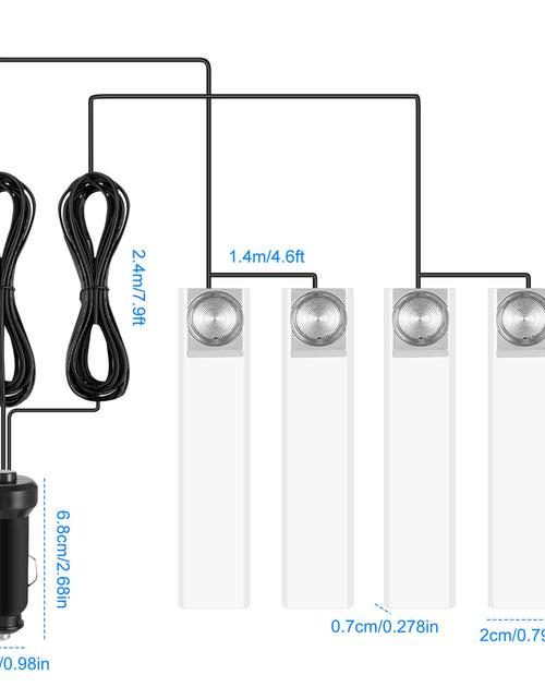 Load image into Gallery viewer, 4Pcs Car Interior LED Atmosphere Light Car Charge Decorative Lamp DC 12V Blue Light
