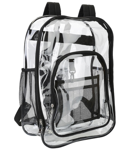 Clear Backpack Heavy Duty Transparent Book Bag Waterproof PVC Clear Backpack 5.3Gal with Reinforced Strap for College Workplace