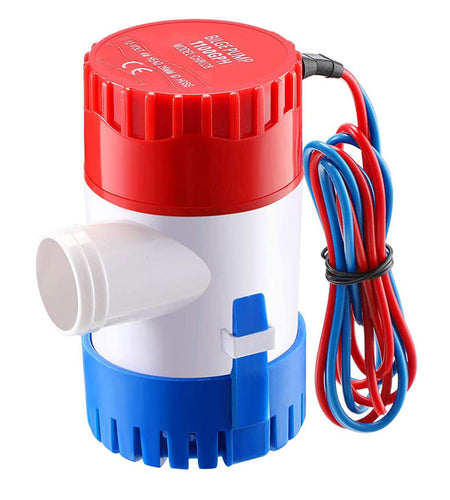 Bilge Pump For Boats 12V 1100GPH Submersible Marine Boat Bilge Non-Automatic Electric Water Pump For Ponds Pools Spas Silent Boat Caravan RV Drainage