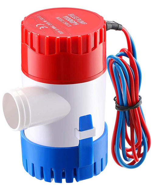 Load image into Gallery viewer, Bilge Pump For Boats 12V 1100GPH Submersible Marine Boat Bilge Non-Automatic Electric Water Pump For Ponds Pools Spas Silent Boat Caravan RV Drainage
