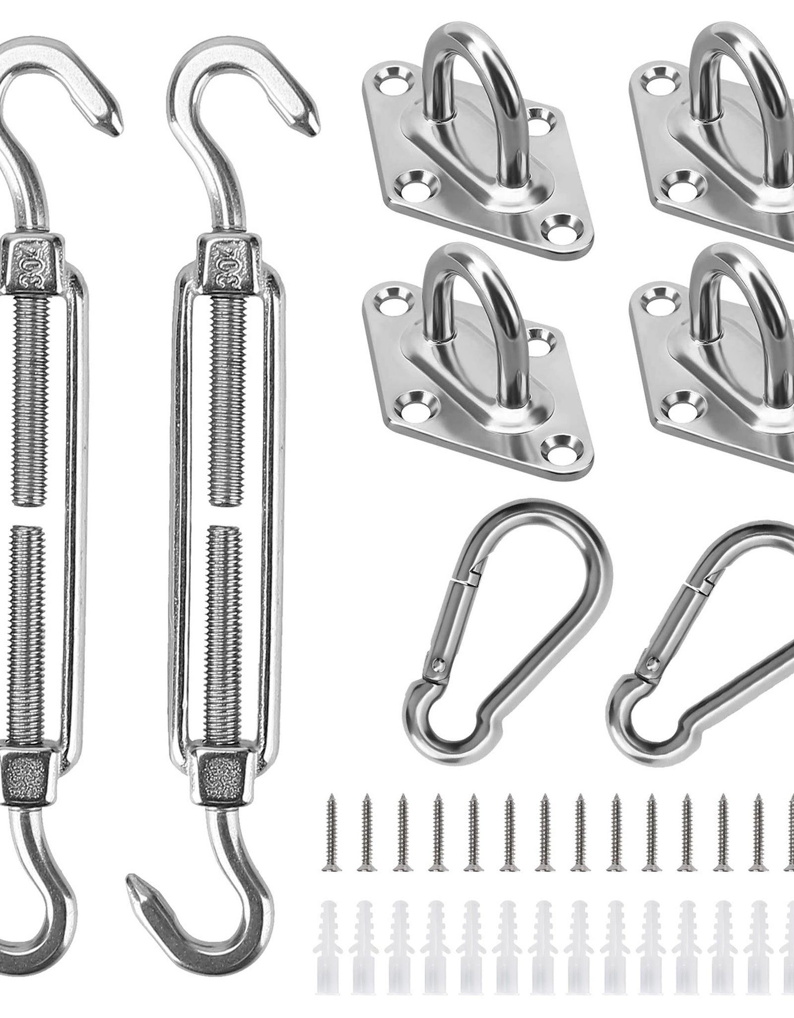 Sun Shade Sail Hardware Kit Stainless Steel Canopy Installation Kit Fixing Accessory for Rectangular Square Shade Sail Installation