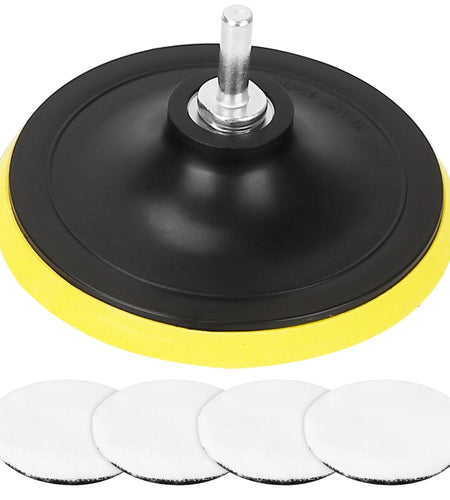 5Pcs 6" Buffing Polishing Pads Car Plush Buffing Waxing Wheels Mop Set with M14 Drill Screw for Car Polisher Drill Adapter