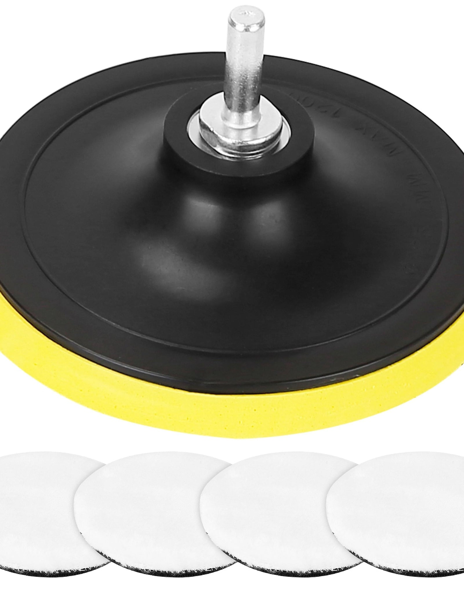 5Pcs 6" Buffing Polishing Pads Car Plush Buffing Waxing Wheels Mop Set with M14 Drill Screw for Car Polisher Drill Adapter