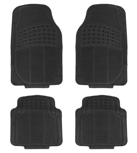 4Pcs Automotive Floor Mats Front and Rear PVC Rubber Floor Mats Heavy Duty Drive Vehicle Car Mats with Trimmable Design Fit Most Cars SUVs Trucks
