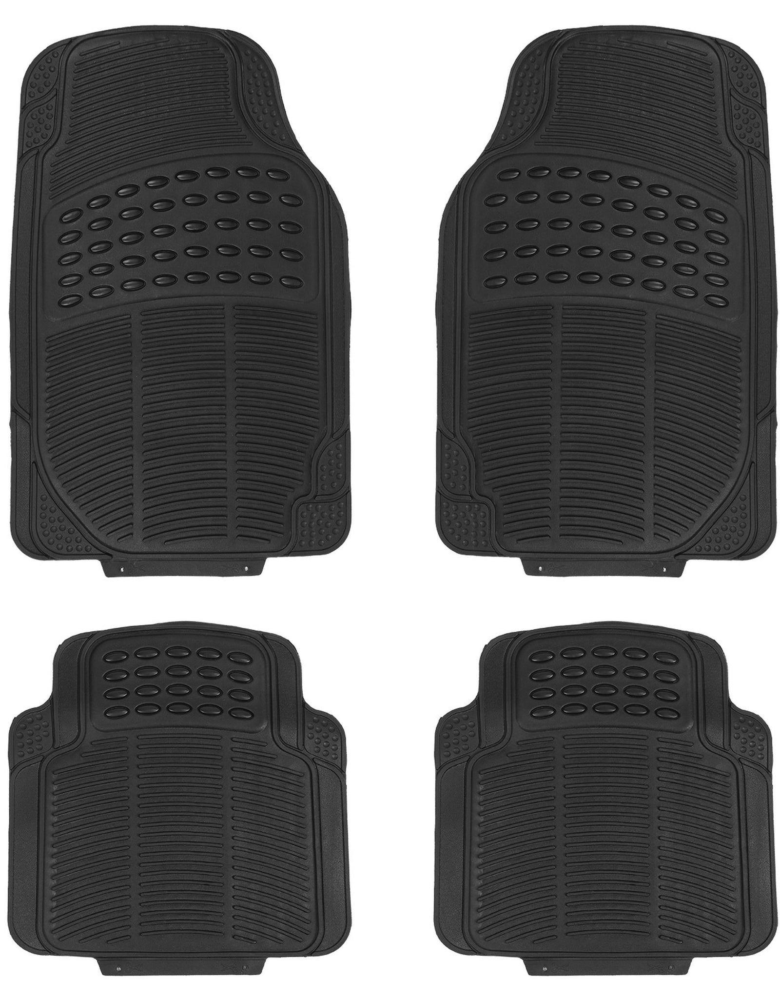 4Pcs Automotive Floor Mats Front and Rear PVC Rubber Floor Mats Heavy Duty Drive Vehicle Car Mats with Trimmable Design Fit Most Cars SUVs Trucks