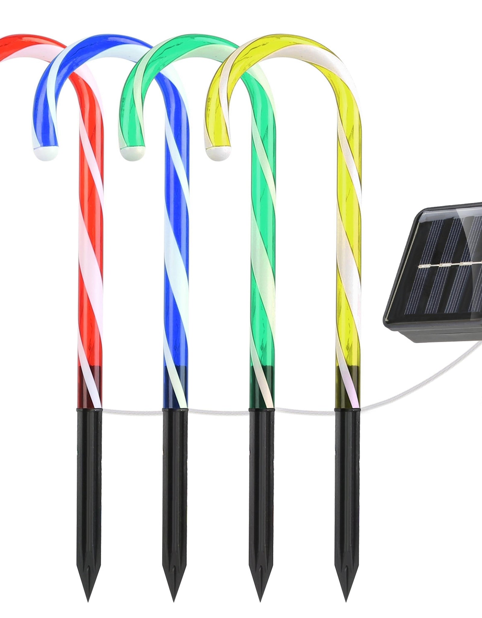 Solar Christmas Candy Cane Light IP55 Waterproof Stake Light Lamp for Patio Yard Garden Pathway Outdoor Christmas Decorative Light