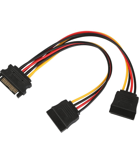 15 Pin Y Splitter Cable Adapter Male To Female Converter Cord for Hard Drive