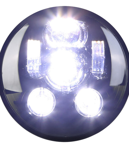5.75In LED Headlight Motorcycle Projector Headlamp Fit for Harley Dyna Sportster Iron 883 Street Rod Street Bob Softail Deuce Custom Super Wide Glide